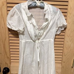 Joie gold and white polka dot dress